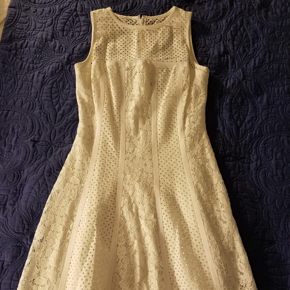 Ralph Lauren White Lace A-Line Tank Dress, Size 6